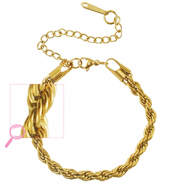 Armbänder aus Stainless Steel - Rostfreiem Stahl Verdreht Gold