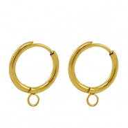 Ohrringe aus Stainless Steel - Rostfreiem Stahl Creolen 16mm Gold