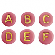 Buchstaben Perlen aus Acryl Mix Pink-gold