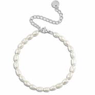 Armbänder aus Stainless Steel - Rostfreiem Stahl Perlen Silver