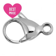 Stainless steel Schmuckzubehör Karabiner Verschluss rostfrei Stahl 9mm Silber