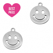 Stainless Steel - Rostfrei Stahl Anhänger Smiley Silber