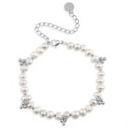 Armbänder aus Stainless Steel - Rostfreiem Stahl Perlen Silver