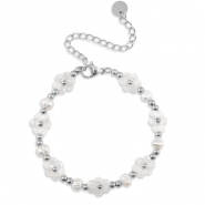 Armbänder aus Stainless Steel - Rostfreiem Stahl Perlen Silver