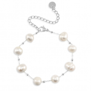 Armbänder aus Stainless Steel - Rostfreiem Stahl Perlen Silver