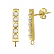 Ohrringe / Ohrstecker aus Stainless Steel - Rostfreiem Stahl Perlen mit Öse Gold