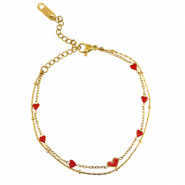 Armbänder aus Stainless Steel - Rostfreiem Stahl Herz Gold