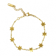 Armbänder aus Stainless Steel - Rostfreiem Stahl Blume Gold