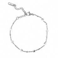 Armbänder aus Stainless Steel - Rostfreiem Stahl Blume Silver