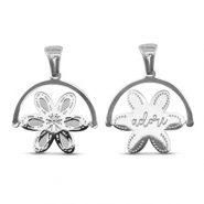 Stainless Steel - Rostfrei Stahl Anhänger Drehen Blume Silver
