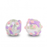 Acryl perlen Punkte Transparent purple-pink
