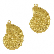 Stainless Steel - Rostfrei Stahl Anhänger Muschel Gold