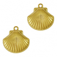 Stainless Steel - Rostfrei Stahl Anhänger Muschel Gold