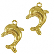 Stainless Steel - Rostfrei Stahl Anhänger Delfin Gold
