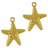 Stainless Steel - Rostfrei Stahl Anhänger Seestern Gold