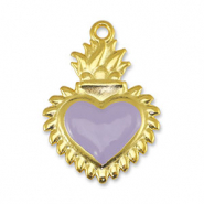 Metall Anhänger DQ Herz Lilac-Gold (Nickelfrei)
