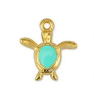 Metall Anhänger DQ Schildkröte Veraman Blue-Gold (Nickelfrei)