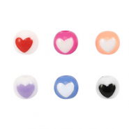 Acryl Perlen Runden Herz Multicolor