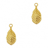 Stainless Steel - Rostfrei Stahl Anhänger Blatt Gold