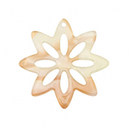 Resin Anhänger Blume Copper orange