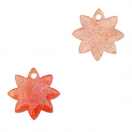 Resin Anhänger Blume Coral red