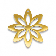 Stainless Steel - Rostfrei Stahl Anhänger Blume Gold