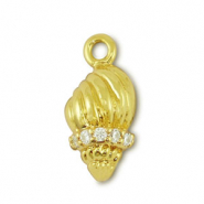 Brass TQ Metall Anhänger Muschel Gold