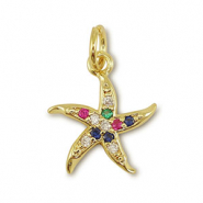Brass TQ Metall Anhänger Seestern Gold-multicolor