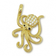 Brass TQ Metall Anhänger Oktopus Gold