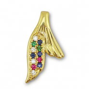 Brass TQ Metall Anhänger Flosse Gold-multicolor