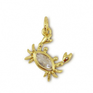 Brass TQ Metall Anhänger Krabbe Gold