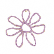Bast Anhänger Blume 55mm Lilac