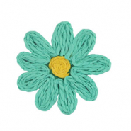 Bast Anhänger Blume 50mm Green