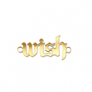 Stainless Steel - Rostfrei Stahl Anh&auml;nger Zwischenst&uuml;ck ''wish'' Gold