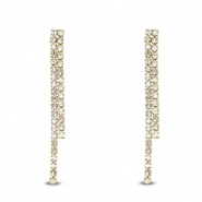 Ohrringe / Ohrstecker aus Stainless Steel - Rostfreiem Stahl mit ungleichmäßigem Strass Gold
