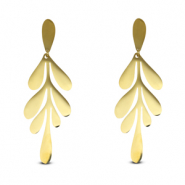 Ohrringe / Ohrstecker aus Stainless Steel - Rostfreiem Stahl Blatt Gold