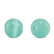 6 mm Glasperlen Cat's Eye Mint turquoise