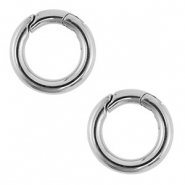 Stainless Steel - Rostfreiem Stahl Schmuckzubehör Karabiner Rund Silver