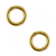 Stainless Steel - Rostfreiem Stahl Schmuckzubehör Karabiner Rund Gold