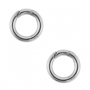 Stainless Steel - Rostfreiem Stahl Schmuckzubehör Karabiner Rund Silver