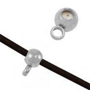 Stainless Steel - Rostfrei Stahl Schmuckzubehör Smart-Stopperperlen mit Öse Silver