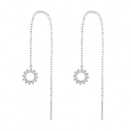 Ohrringe aus Stainless Steel - Rostfreiem Stahl Blume Silver