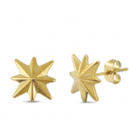 Ohrringe / Ohrstecker aus Stainless Steel - Rostfreiem Stahl Stern Gold