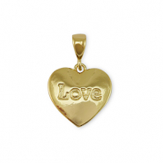 Brass TQ Metall Anhänger Herz "Love" Gold