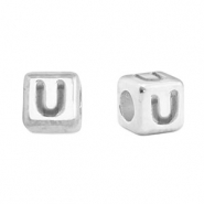 Metall Perlen Buchstabe DQ U Antik silber (Nickelfrei)