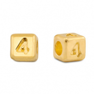 Metall Perlen Buchstabe DQ 4 Gold (Nickelfrei)