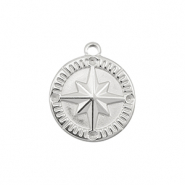 Stainless Steel - Rostfrei Stahl Anhänger Kompass Silver