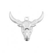 Stainless Steel - Rostfrei Stahl Anhänger Texas-Langhornschädel Silver
