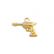 Stainless Steel - Rostfrei Stahl Anhänger Revolver Gold