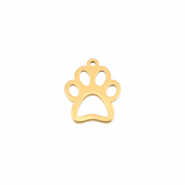 Stainless Steel - Rostfrei Stahl Anhänger Hund Pfote Gold